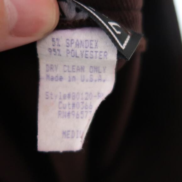 Vintage 90s Aziz Chocolate Brown Rib Knit High Rise Bootcut Pants M - Picture 5 of 5